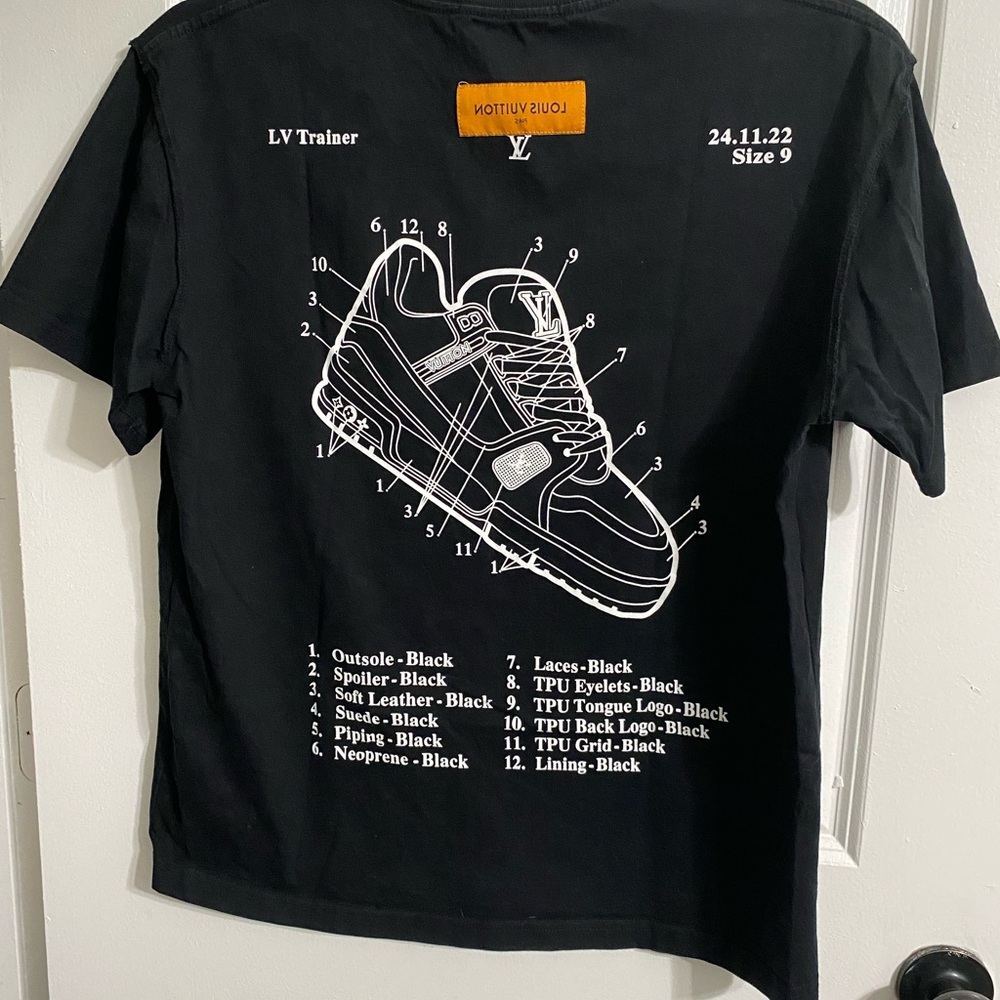 Louis Vuitton Black Graphic T-Shirt with Sneaker Design